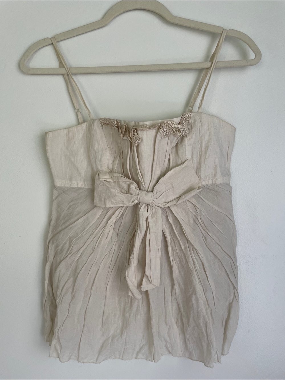 Robert Rodriguez Women's Bow-Front Spaghetti Strap Camisole in Cream